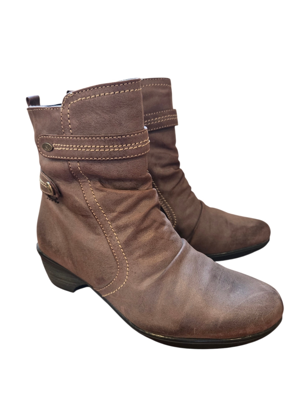 Denver Hayes Brown Leather Ankle Boots - T-Max Insulated Booties Size 7 M